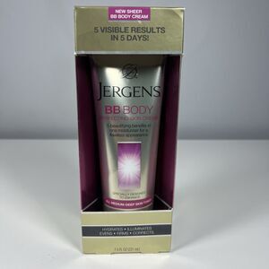Jergens BB Protect Body Perfecting Skin Cream Medium Deep Skin 7.5 oz RARE